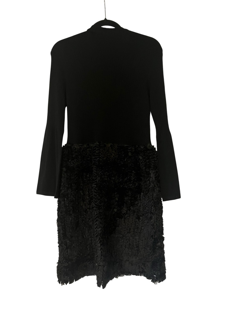 Tyler Boe Textured Knit Midi Dress Black Romantic Goth Size Medium Feminine - Picture 3 of 10